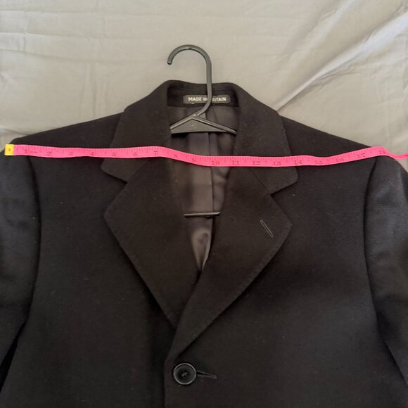 Vintage Men’s 100% Cashmere Black 3 Button Coat Slit in Back - Picture 9 of 17